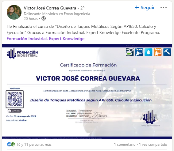 CERTIFICADO VICTOR JOSÉ CORREA